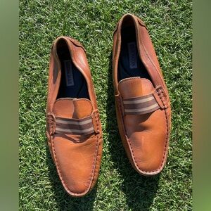 Steve Madden Cognac Leather Brysk Slip Ons Sz(10.5)